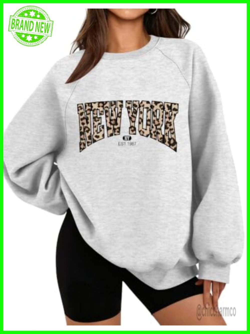 Oversized Long Sleeve Graphic Sweatshirt Cotton Polyester Pullover